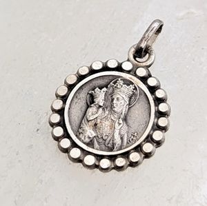 Antique French St. Anne De Beaupre Sterling Pendant